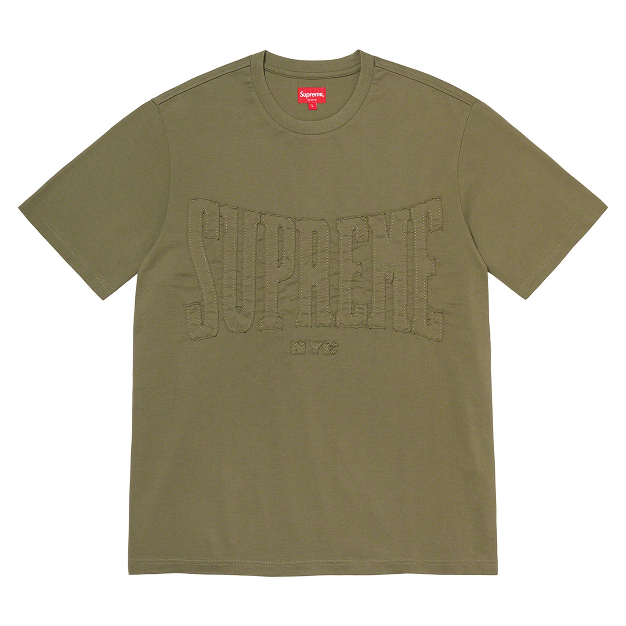 Supreme Cut Out Logo T-Shirt "Olivgrön"